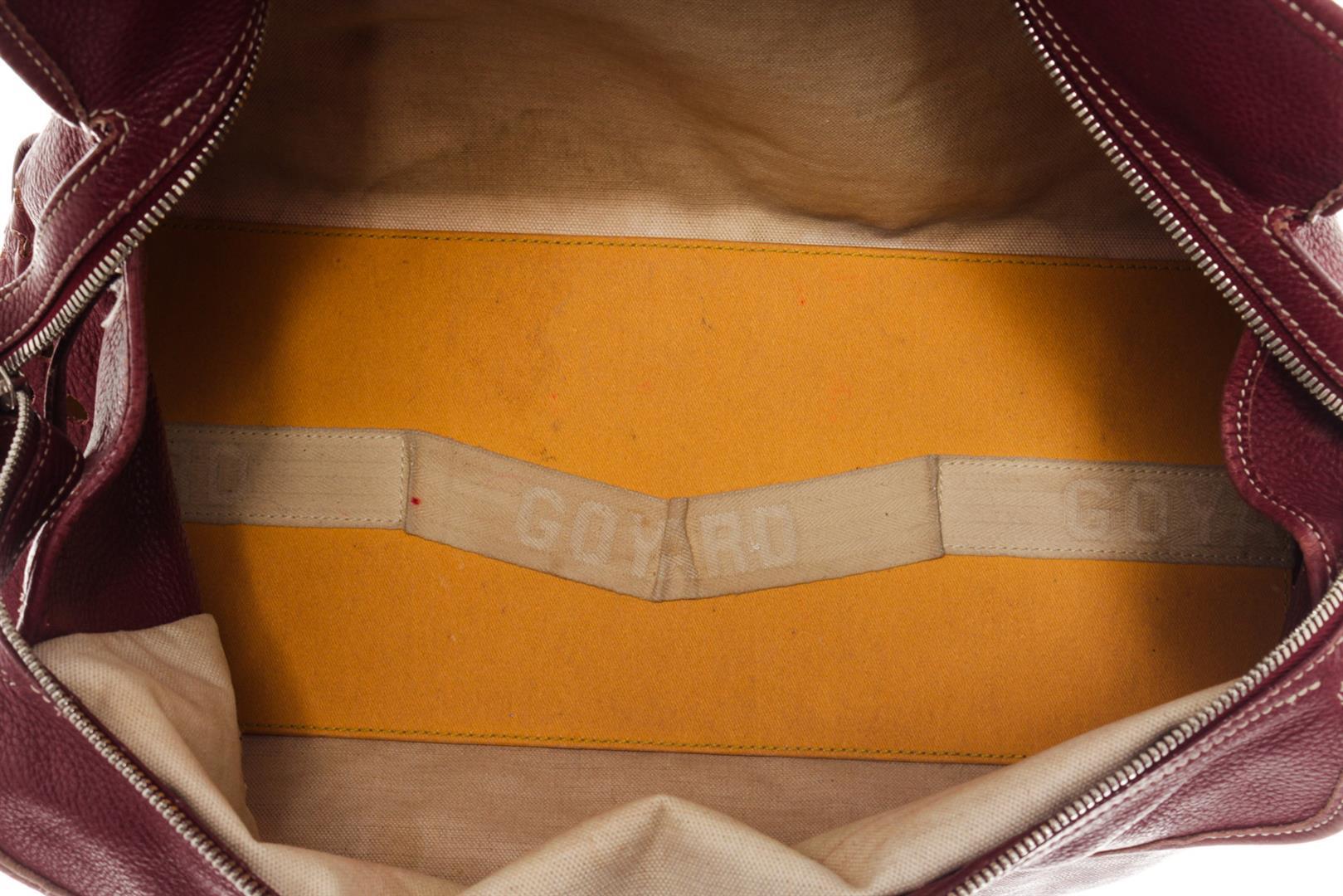 Goyard Burgundy Goyardine Canvas Leather Sac Hardy PM Tote Bag