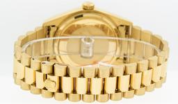 Rolex Mens Quickset 18K Yellow Gold Factory Champagne Index Dial Day Date Presid