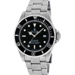 Rolex Mens Stainless Steel Black Dial Oyster Band 40mm Sea Dweller Wristwatch