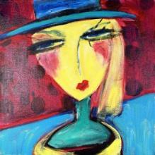 Susan Manders "Bored in Blue Hat"