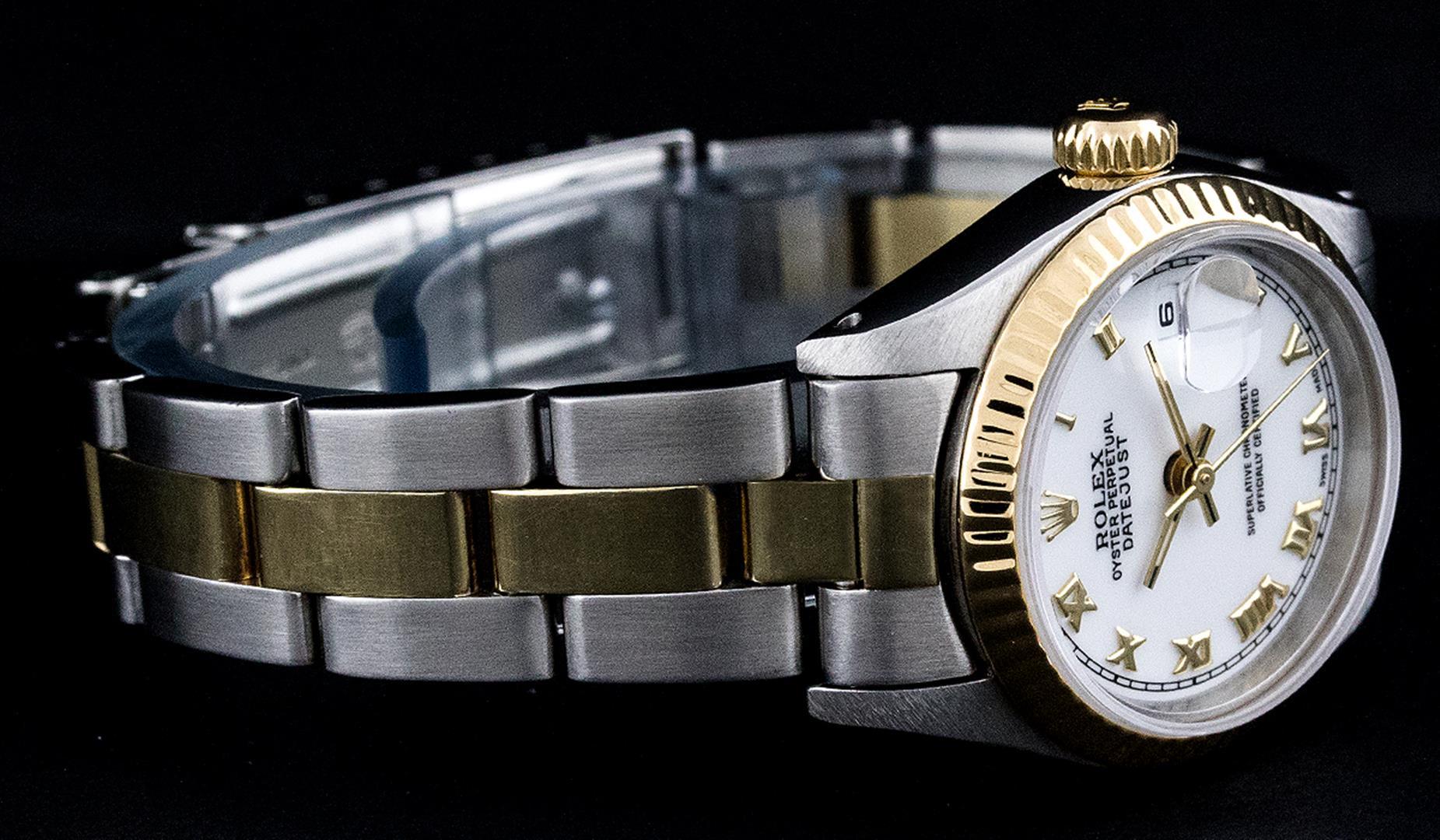 Rolex Ladies White Roman Oyster Band Wristwatch 26MM
