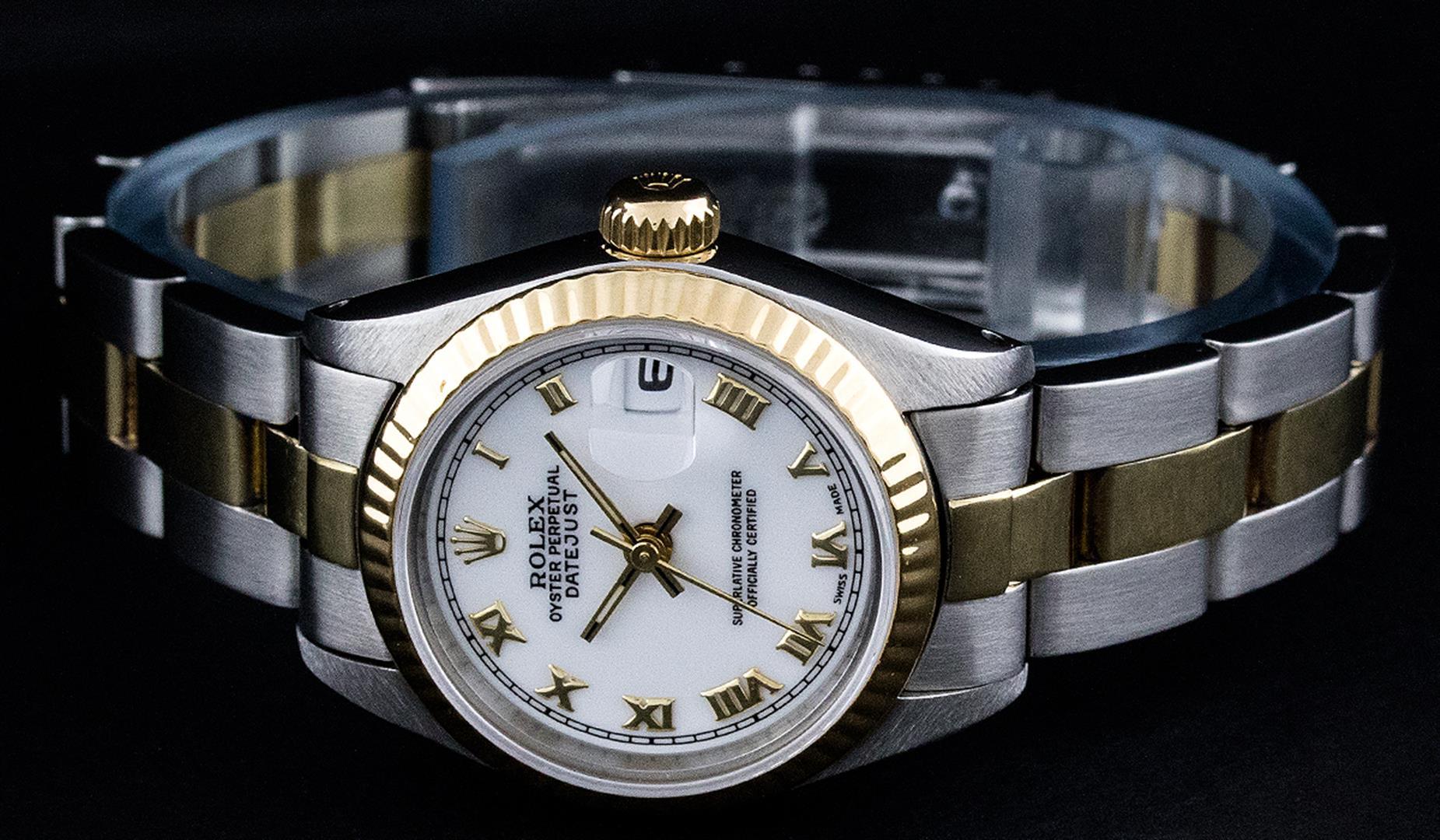 Rolex Ladies White Roman Oyster Band Wristwatch 26MM