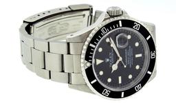 Rolex Mens Stainless Steel Black Dial Submariner Wirstwatch With Date 40MM