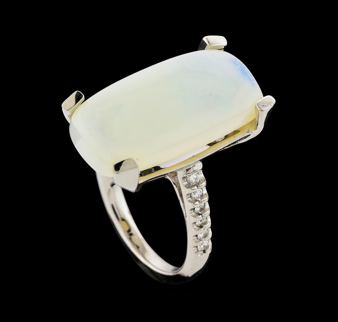 7.50 ctw Opal and Diamond Ring - 14KT White Gold