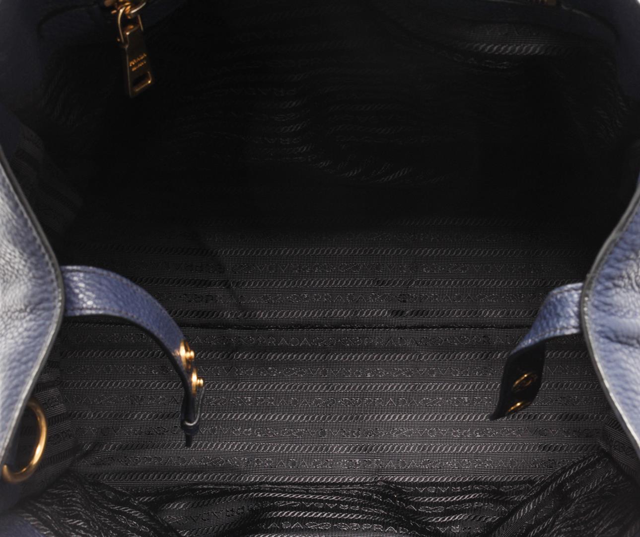Prada Navy Leather Tote Bag