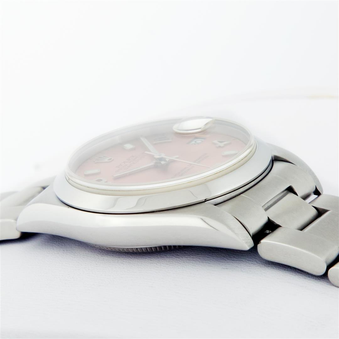 Rolex Ladies Midsize 31MM Salmon Roman Smooth Bezel Datejust Wristwatch