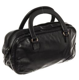 Prada Black Vitello Daino Leather Mini Satchel Bag