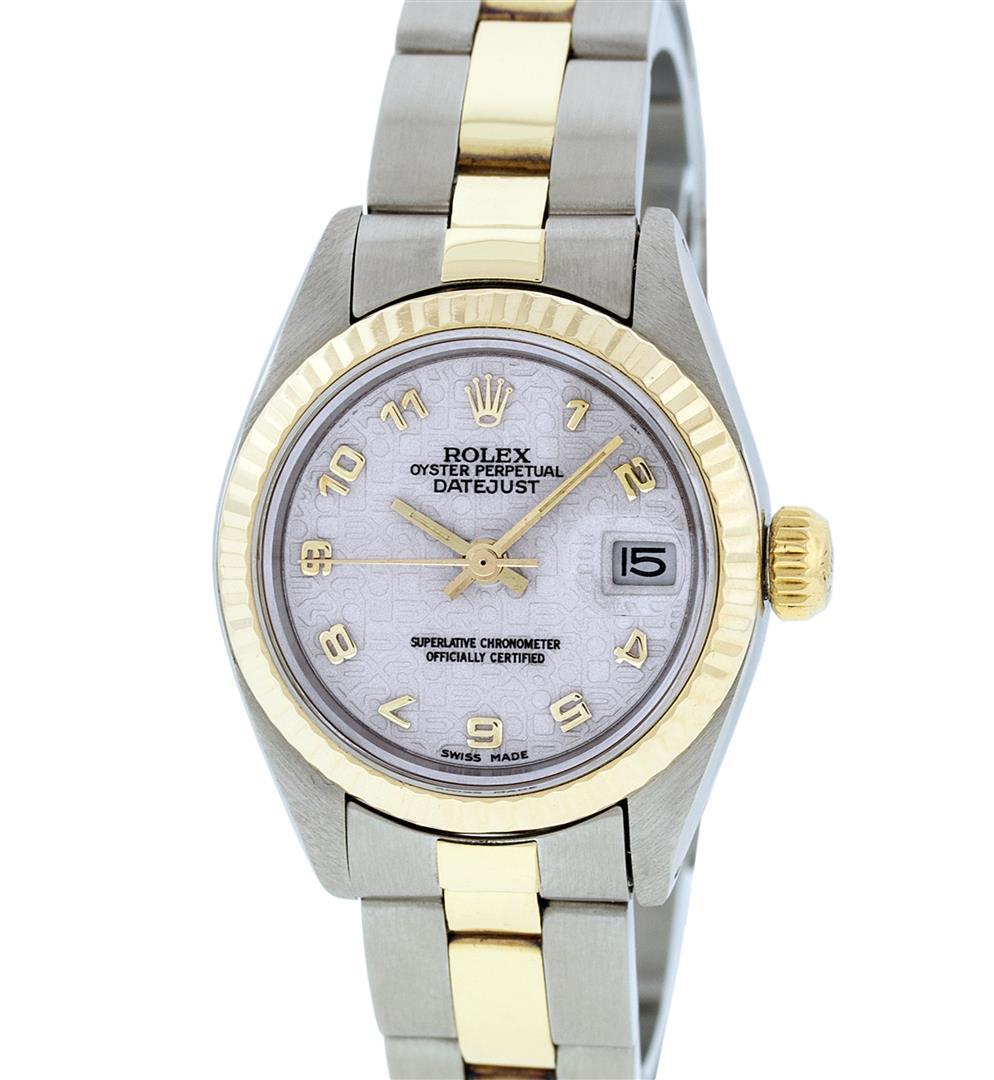 Rolex Ladies 2T Yellow Gold & Stainless Steel Cream Dial Oyster Band Wristwatch