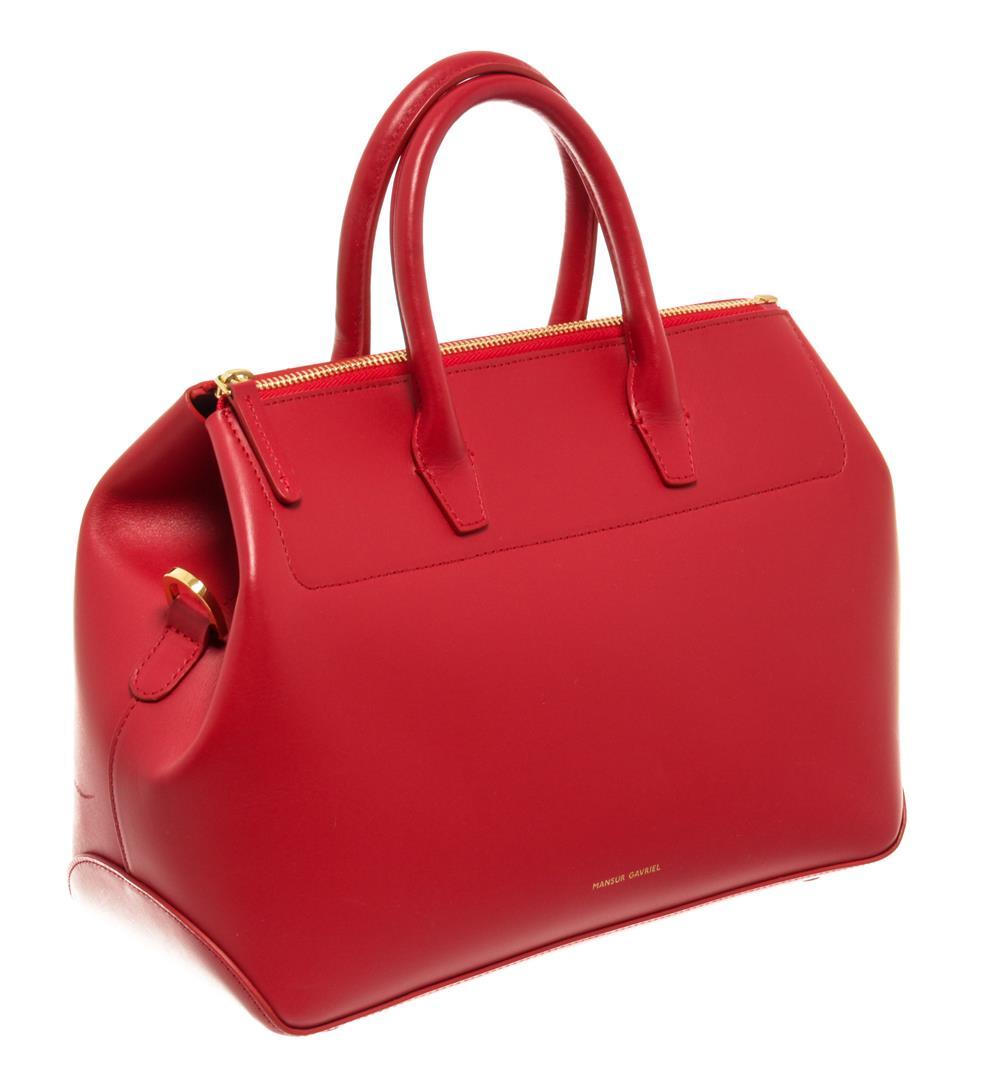 Mansur Gavriel Red Leather Travel Handbag