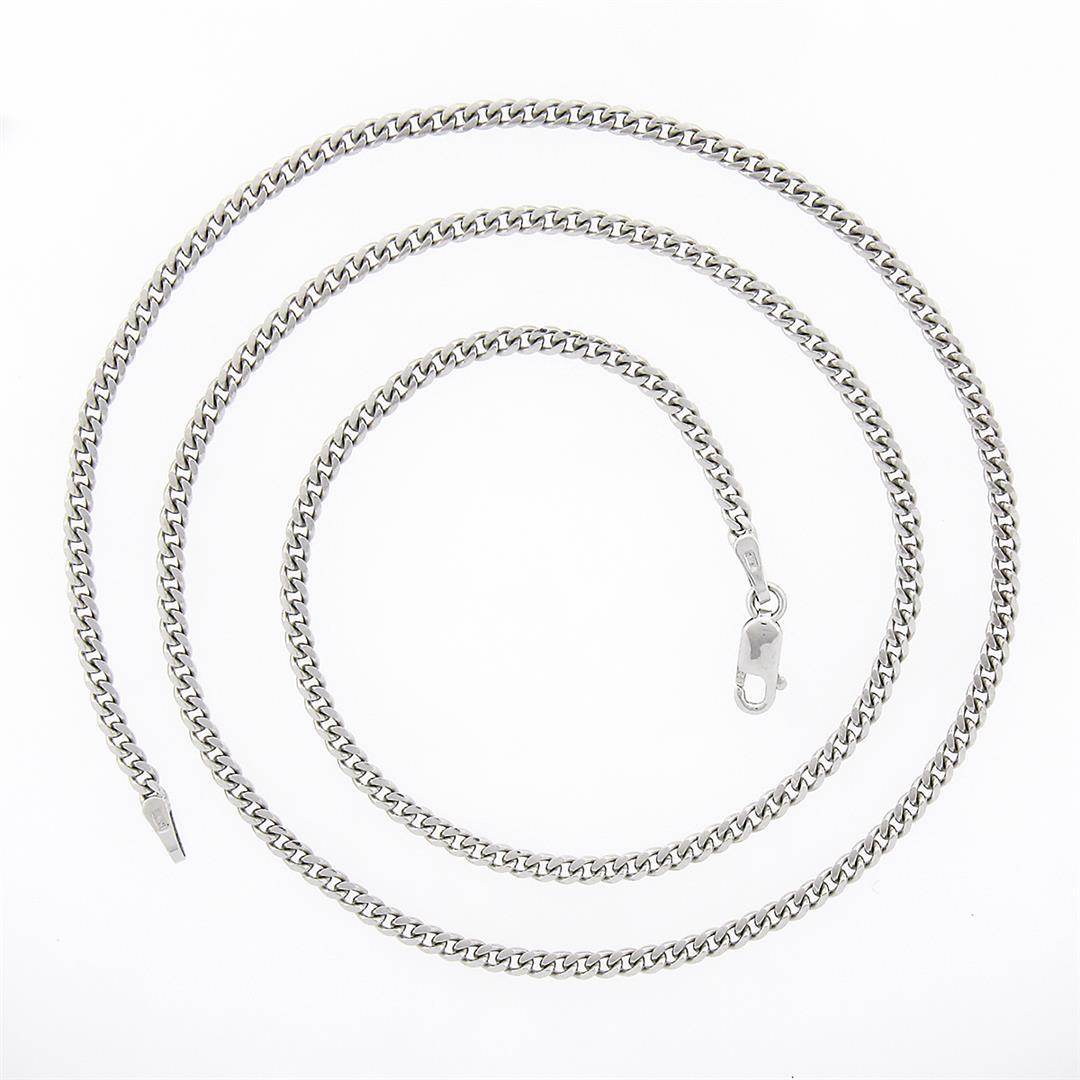 NEW Unisex Solid 14k White Gold 2.3mm 18" Miami Cuban Curb Link Chain Necklace