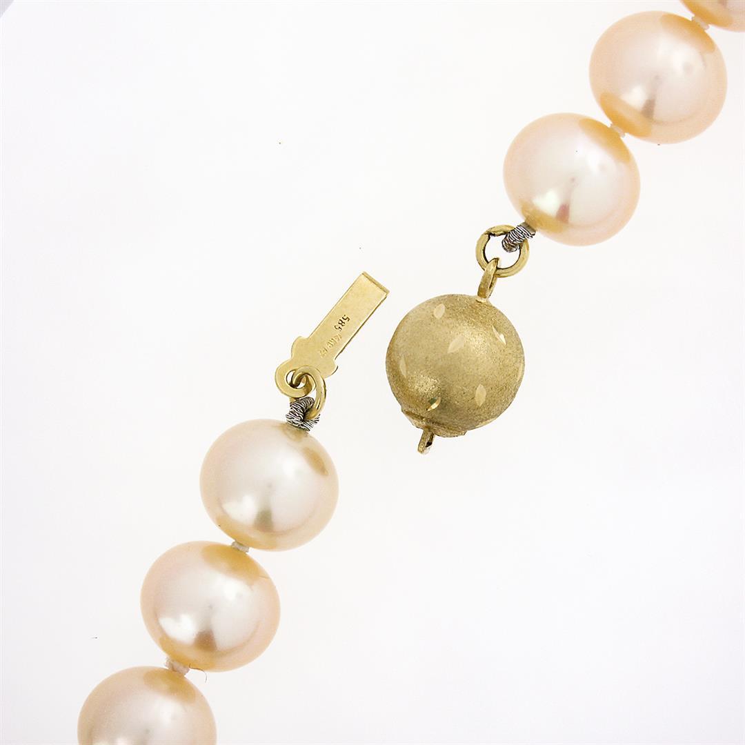 Classic 8-8.5mm Cultured Pearl Strand Necklace w/ 14k Gold Diamond Cut Clasp