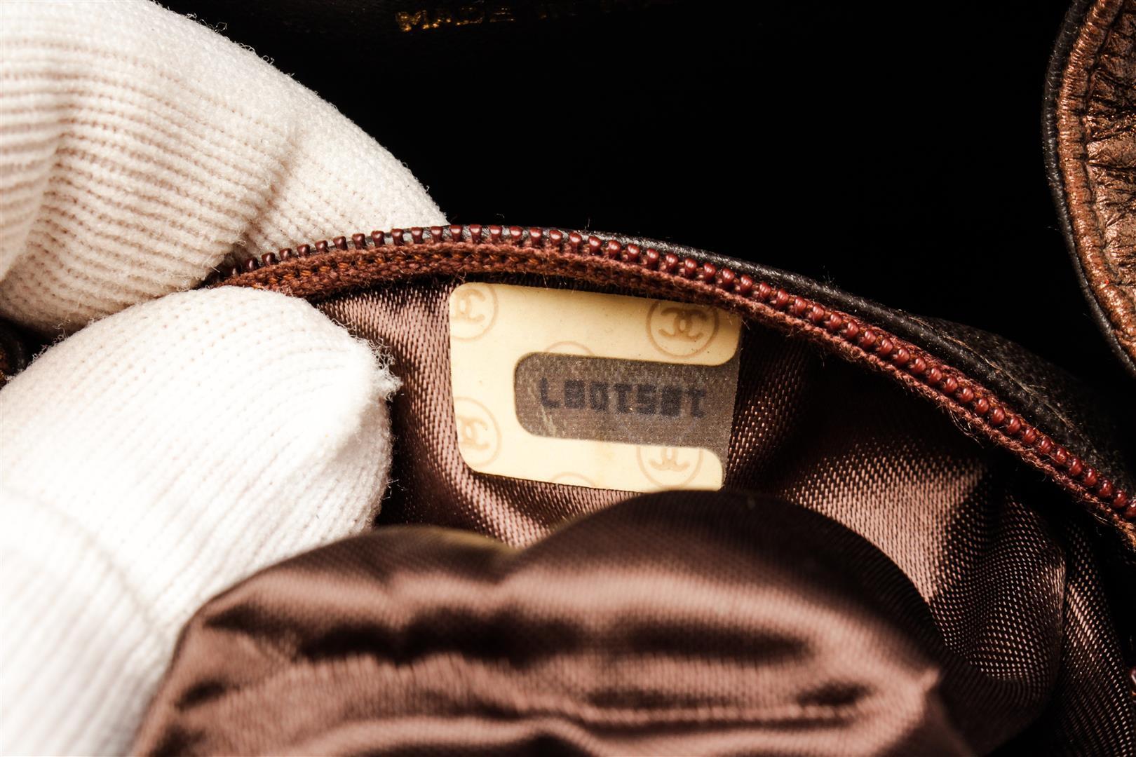 Chanel Brown Leather Mini Kisslock Shoulder Bag