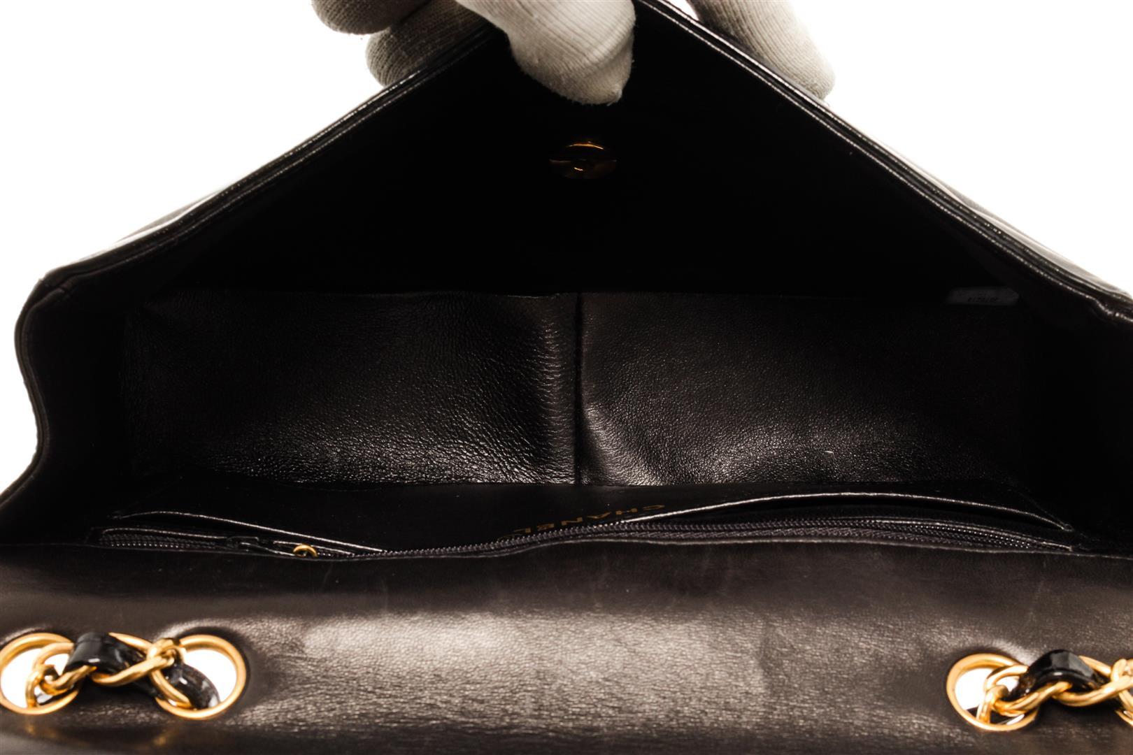 Chanel Black Horizontal Patent Leather Flap Bag