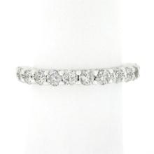 NEW 14k White Gold 1.14 ctw Round Shared Prong Diamond Classic Wedding Band Ring