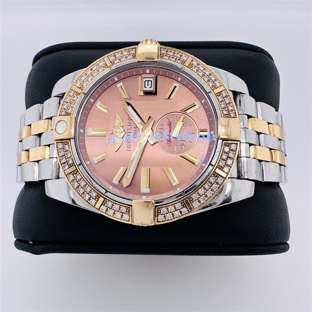 Breitling Galactic Factory Diamonds 36mm Two Tone Rose Gold and Steel Wristwatch