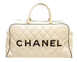 Chanel White Quilted Bowling Bag