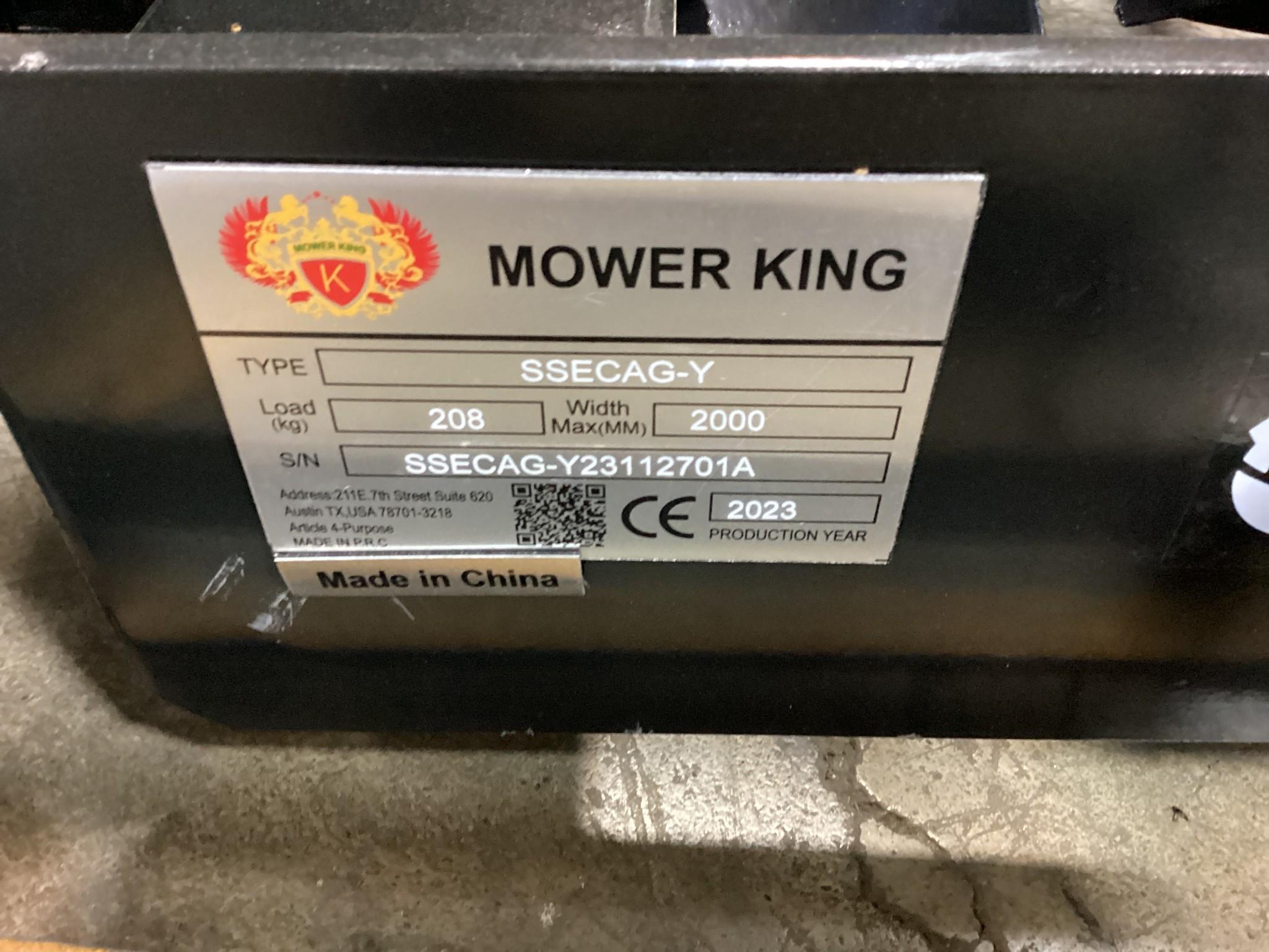 New Unused Mower King Model SSECAG-Y Hydraulic Auger Skid Loader Attachment