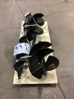 New Unused Miva Mini Excavator Hydraulic Auger Attachment Set With 8", 12" and 16" Auger Bits
