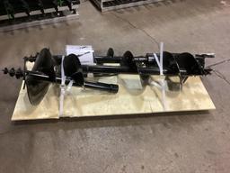 New Unused Miva Mini Excavator Hydraulic Auger Attachment Set With 8", 12" and 16" Auger Bits