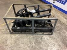 New Unused Mower King Model SSECAG-Y Hydraulic Auger Skid Loader Attachment