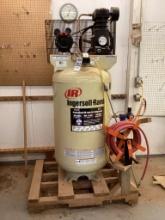Ingersoll Rand Model SS5N5 Oil Lube 5 Hp Air Compressor, 80 Gallon Tank, With Air Hose Reel