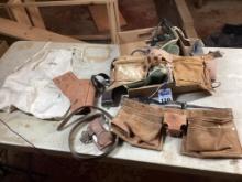 Box lot of tool belts and aprons