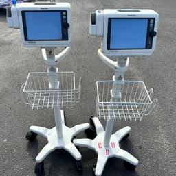 QTY. 3 - PHILIPS SURESIGNS VS4 PT. MONITORS ON ROLLING STANDS