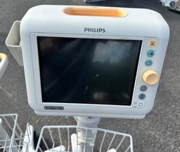 QTY. 3 - PHILIPS SURESIGNS VS3 PT. MONITOR ON ROLLING STANDS