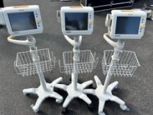 QTY. 3 - PHILIPS SURESIGNS VS3 PT. MONITOR ON ROLLING STANDS