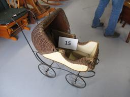 wicker baby carriage