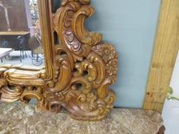 2 piece hand carved marble top Foyer Stand