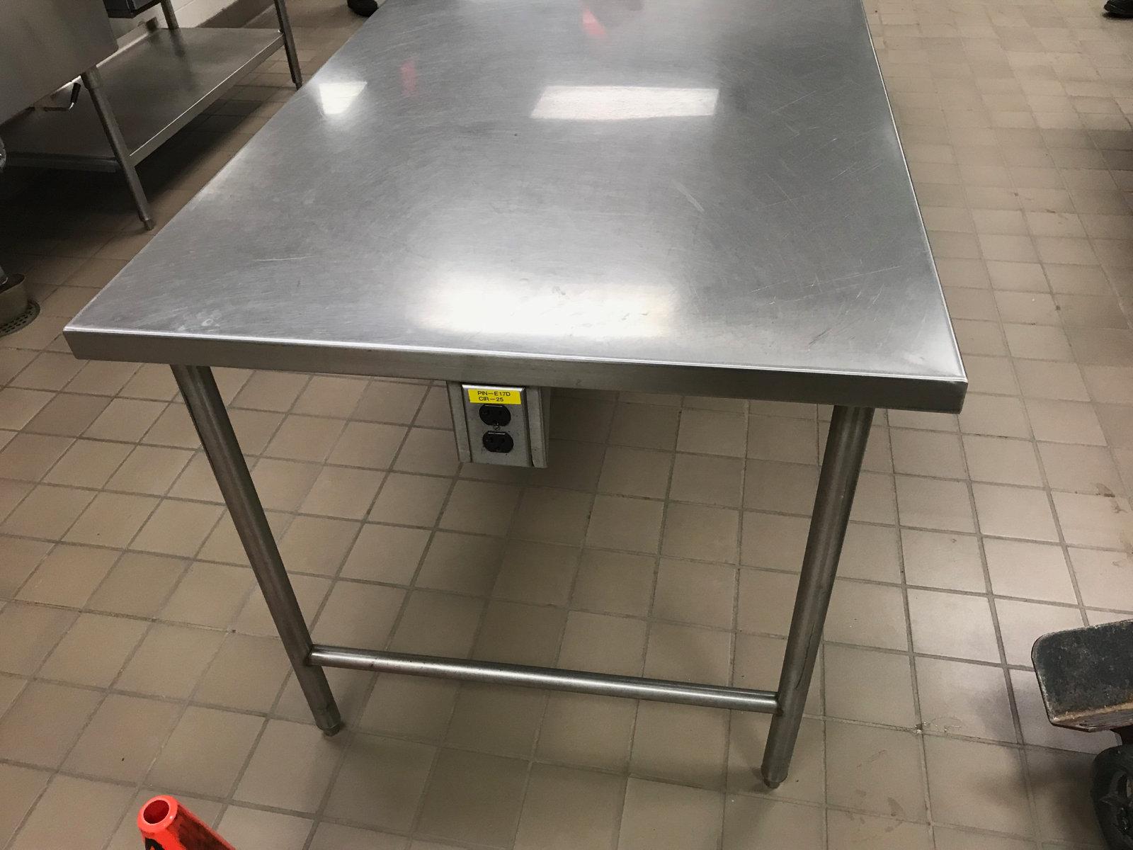 Approx 10 foot by 30 inch stainless steel table