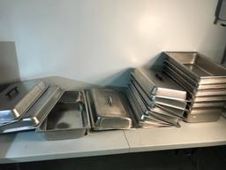 Assorted Full Size Steam trays and lids
