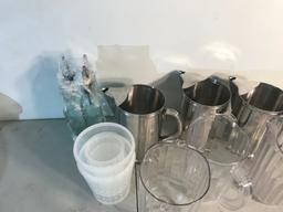 Stainless and plastic pitchers