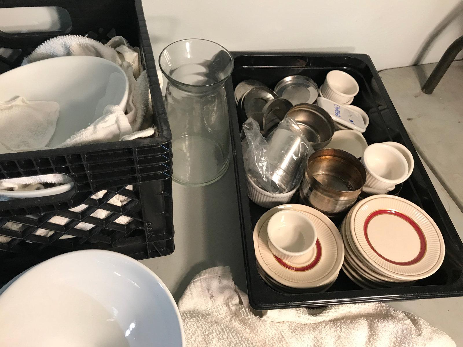 Assorted dishes, used