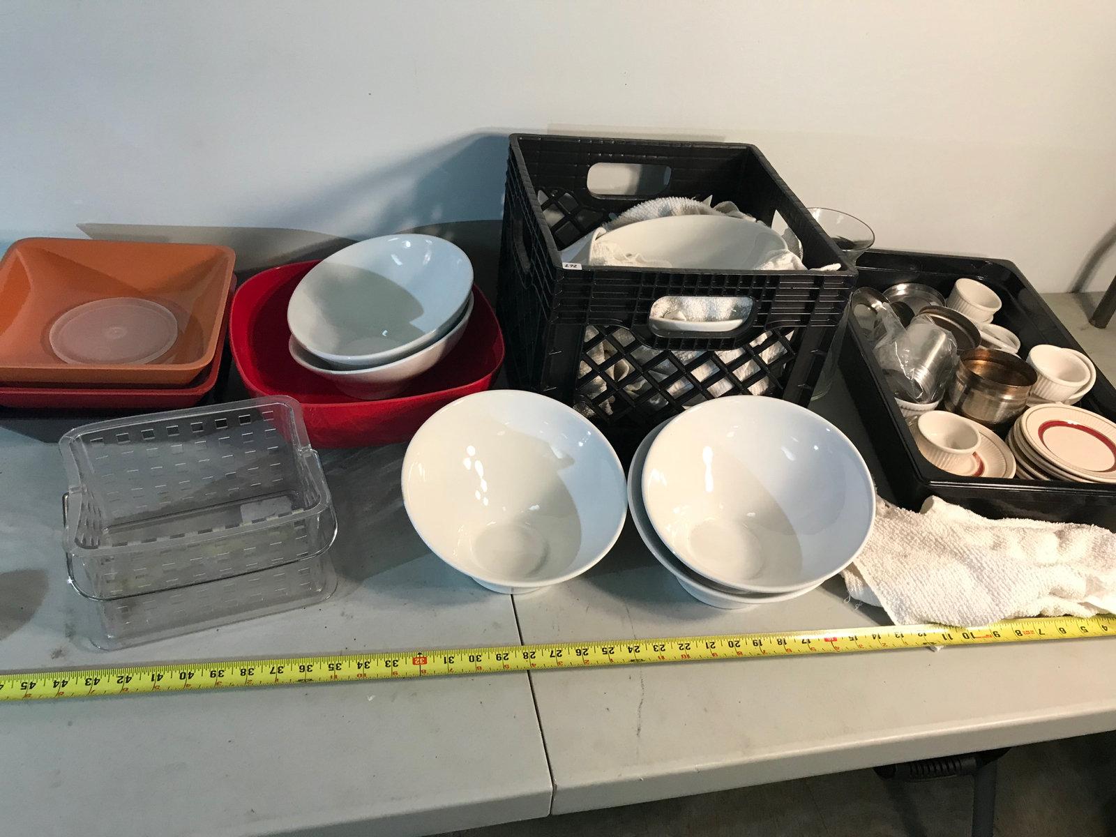 Assorted dishes, used