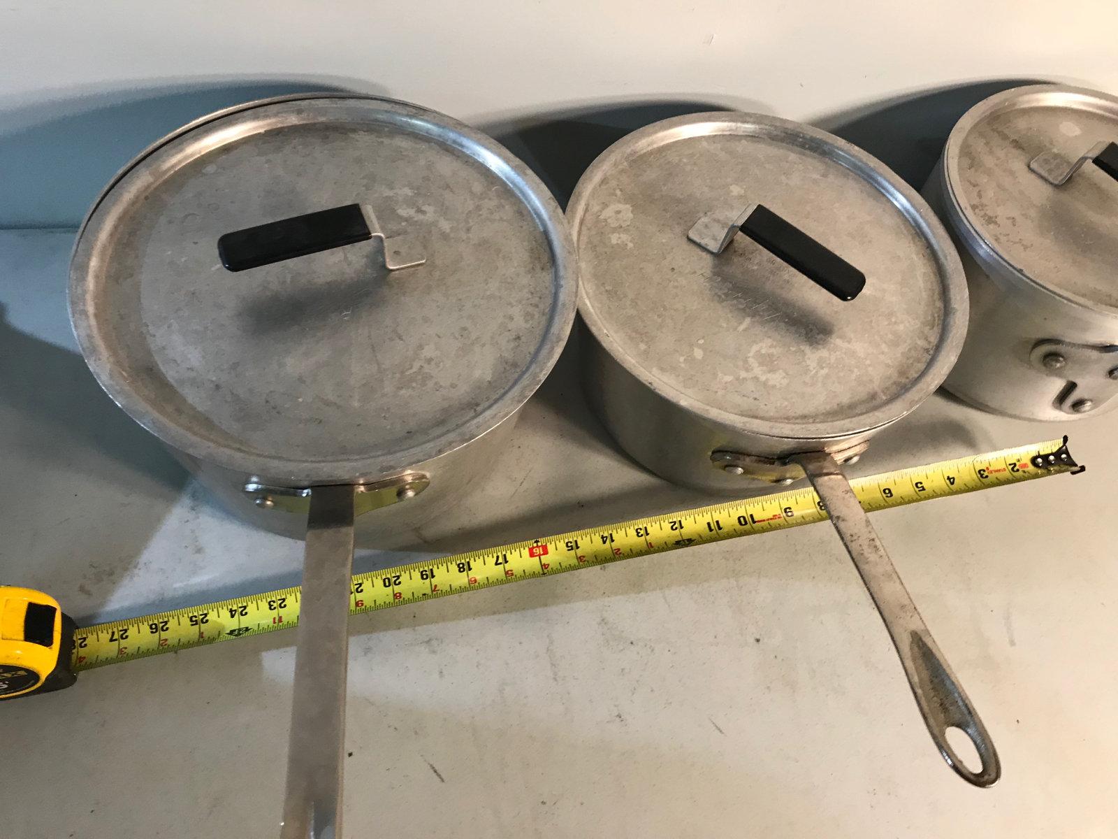 3 commercial sauce pans