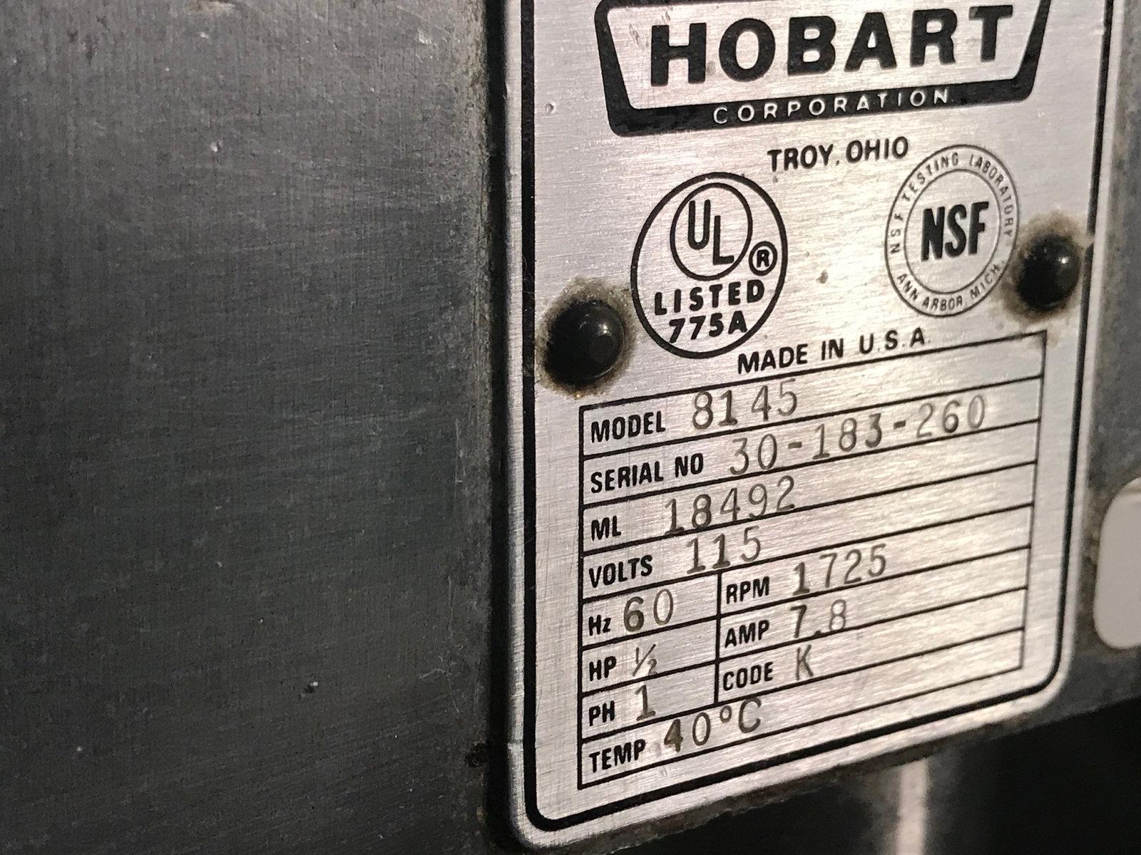 Hobart Model 8145 Buffalo Table Top Food Processor