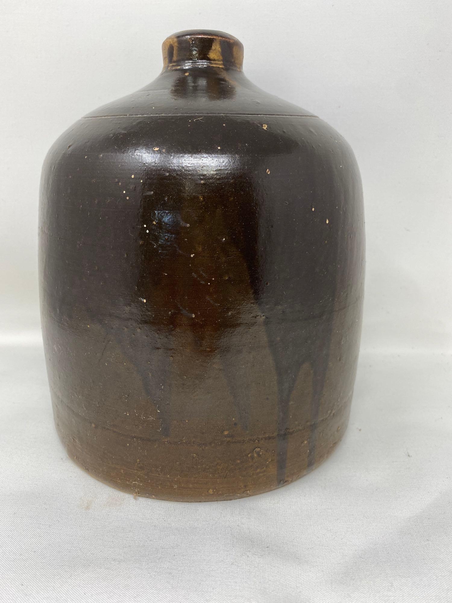 Antique brown crock jug