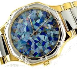 Amazing 200cts Mosaic Opal Mother of Pearl Inlaid Watch