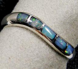 Sterling Silver Opal Inlaid Ring