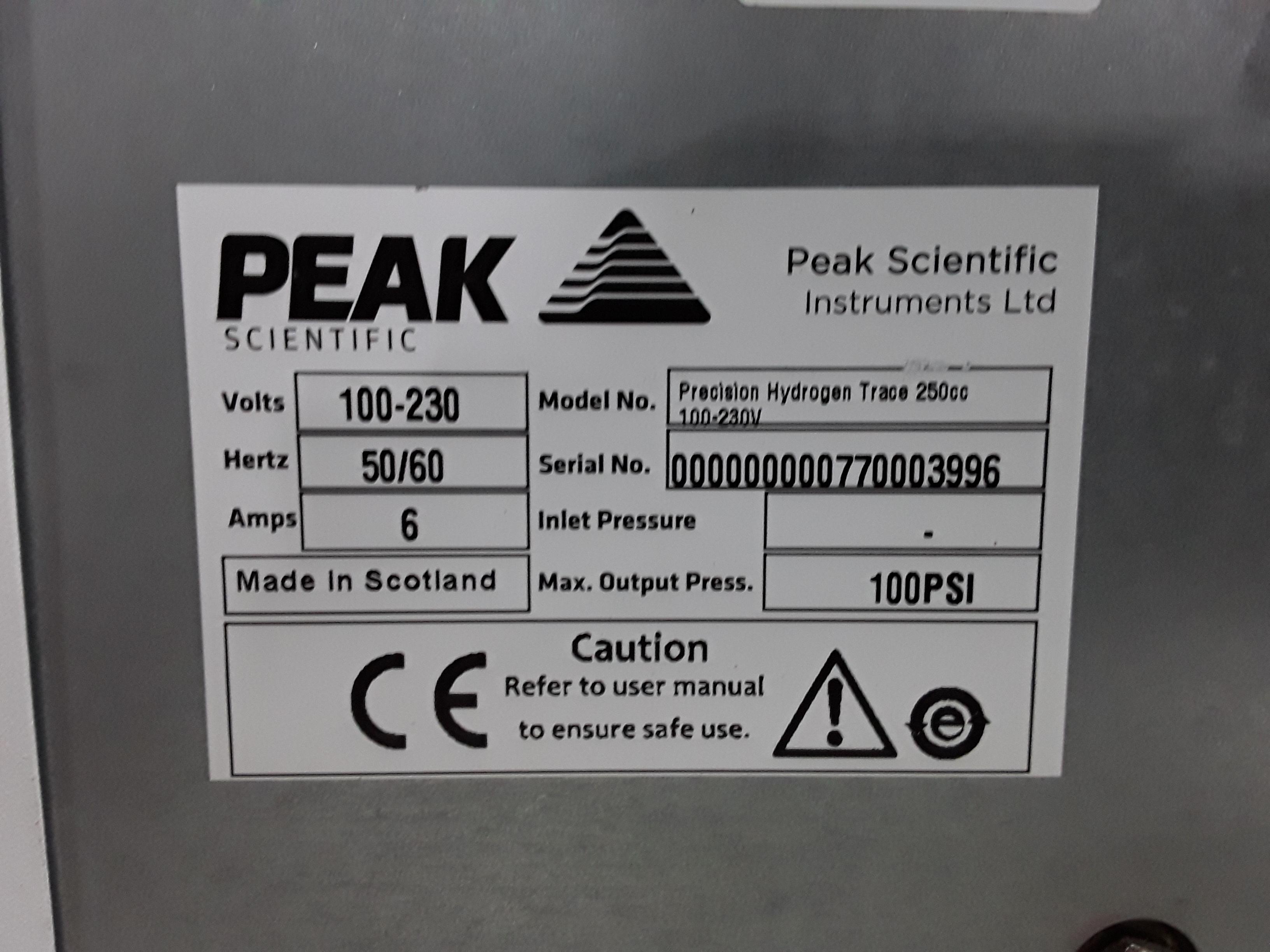 Peak Scientific Precision Hydrogen Trace 250cc Hydrogen Gas Generator - 370712