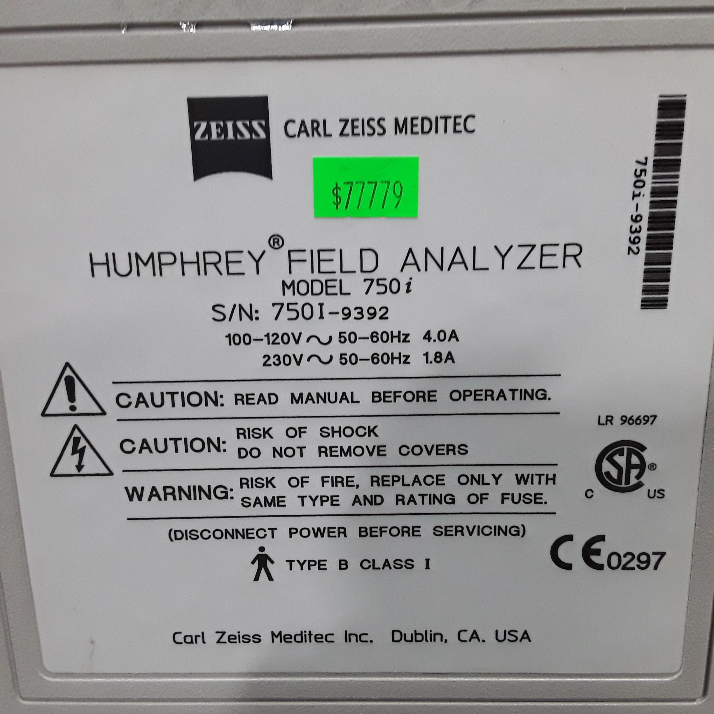 Carl Zeiss 750i Humphrey Field Analyzer - 354109