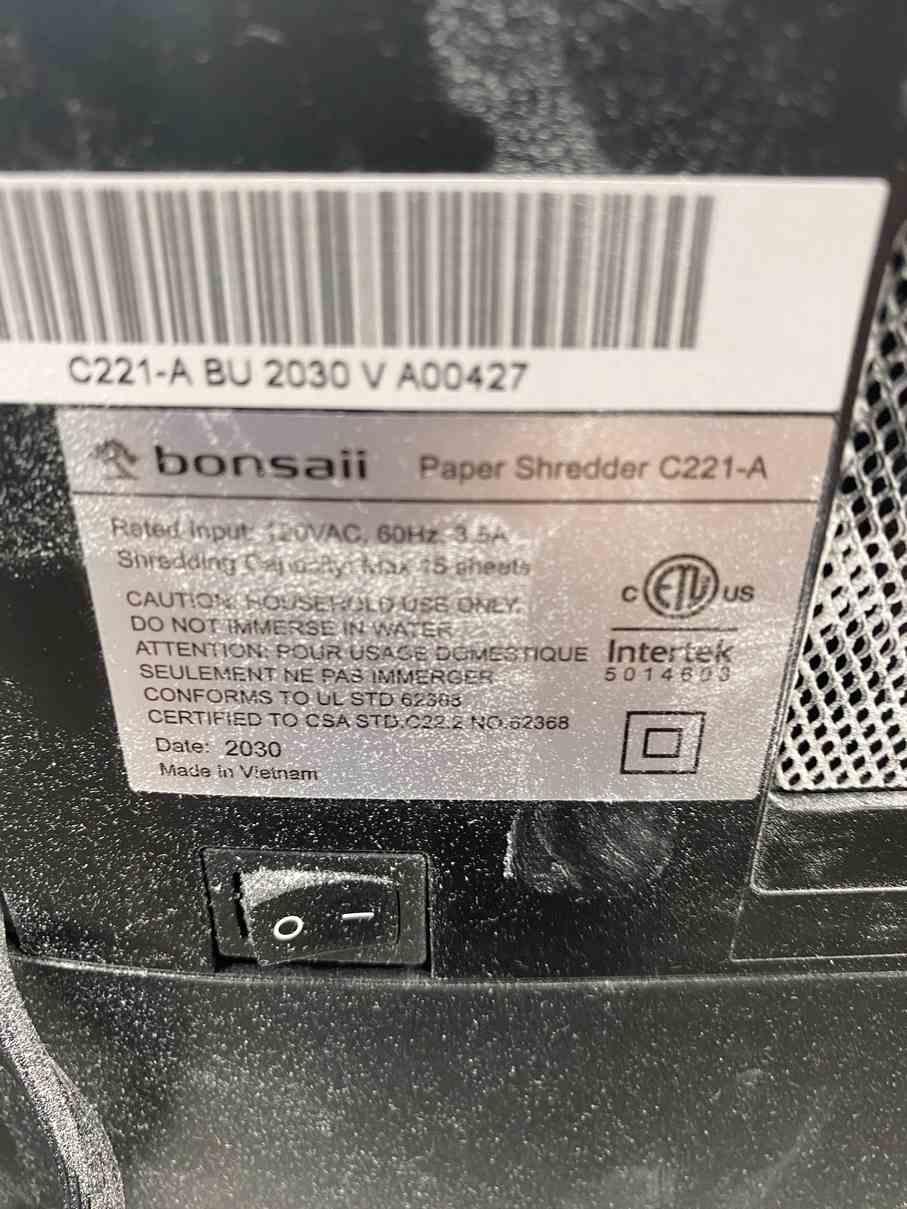 Bonsaii Paper Shredder C-221-A