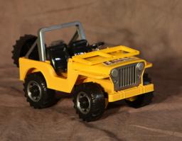 (6) plastic yellow Jeeps
