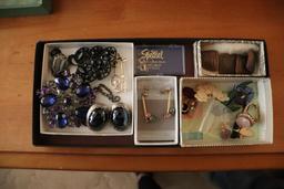 Lot Of Costume Jewelry Including Earrings, Broaches, and Rings
