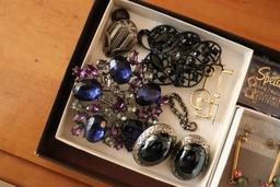 Lot Of Costume Jewelry Including Earrings, Broaches, and Rings