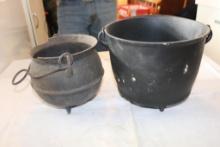 2 Cast Iron kettles