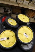 Quantity of push mower wheels, mainly John Deere