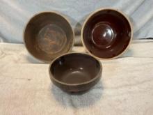 (3) stoneware mixing bowls